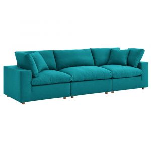 Modway - Commix Down Filled Overstuffed 3 Piece Sectional Sofa Set - EEI-3355-TEA