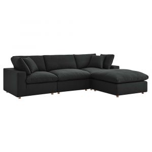 Modway - Commix Down Filled Overstuffed 4 Piece Sectional Sofa Set - EEI-3356-BLK