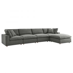 Modway - Commix Down Filled Overstuffed 5 Piece Sectional Sofa Set - EEI-3358-GRY