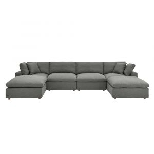 Modway - Commix Down Filled Overstuffed 6-Piece Sectional Sofa - EEI-3362-GRY