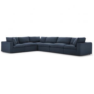 Modway - Commix Down Filled Overstuffed 6 Piece Sectional Sofa Set - EEI-3361-AZU