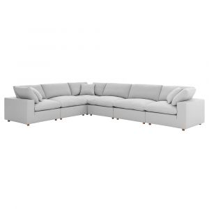 Modway - Commix Down Filled Overstuffed 6 Piece Sectional Sofa Set - EEI-3361-LGR