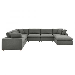 Modway - Commix Down Filled Overstuffed 7-Piece Sectional Sofa - EEI-3364-GRY