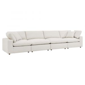 Modway - Commix Down Filled Overstuffed Boucle Fabric 4-Seater Sofa in Ivory - EEI-6364-IVO