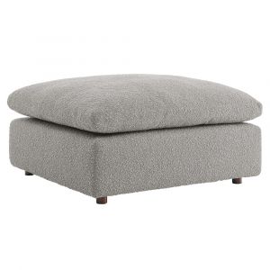 Modway - Commix Down Filled Overstuffed Boucle Fabric Ottoman in Light Gray - EEI-6258-LGR