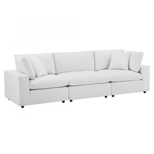 Modway - Commix Down Filled Overstuffed Performance Velvet 3-Seater Sofa - EEI-4817-WHI