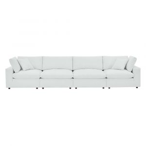 Modway - Commix Down Filled Overstuffed Vegan Leather 4-Seater Sofa in White - EEI-4916-WHI