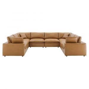 Modway - Commix Down Filled Overstuffed Vegan Leather 8-Piece Sectional Sofa - EEI-4923-TAN