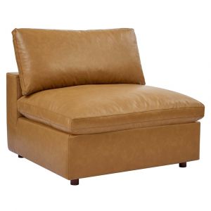 Modway - Commix Down Filled Overstuffed Vegan Leather Armless Chair - EEI-4694-TAN
