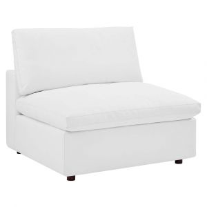 Modway - Commix Down Filled Overstuffed Vegan Leather Armless Chair - EEI-4694-WHI