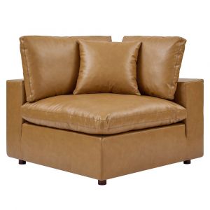 Modway - Commix Down Filled Overstuffed Vegan Leather Corner Chair - EEI-4696-TAN