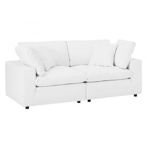 Modway - Commix Down Filled Overstuffed Vegan Leather Loveseat - EEI-4913-WHI