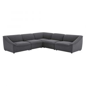 Modway - Comprise 5-Piece Sectional Sofa in Charcoal - EEI-5410-CHA