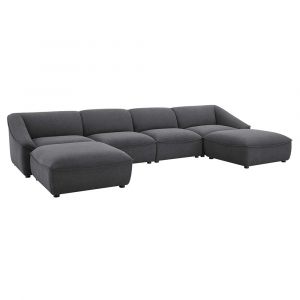 Modway - Comprise 6-Piece Living Room Set in Charcoal - EEI-5409-CHA