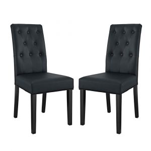 Modway - Confer Dining Side Chair Vinyl (Set of 2) - EEI-3323-BLK