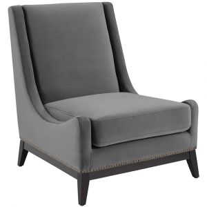 Modway - Confident Accent Upholstered Performance Velvet Lounge Chair - EEI-3488-GRY
