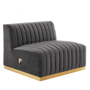 Modway - Conjure Channel Tufted Performance Velvet Armless Chair - EEI-5504-GLD-GRY