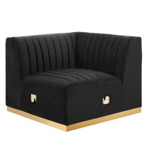 Modway - Conjure Channel Tufted Performance Velvet Right Corner Chair - EEI-5506-GLD-BLK