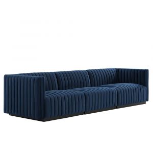 Modway - Conjure Channel Tufted Performance Velvet Sofa - EEI-5765-BLK-MID