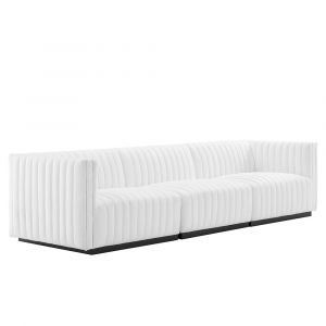 Modway - Conjure Channel Tufted Upholstered Fabric Sofa - EEI-5787-BLK-WHI