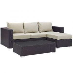 Modway - Convene 3 Piece Outdoor Patio Sofa Set - EEI-2178-EXP-BEI-SET