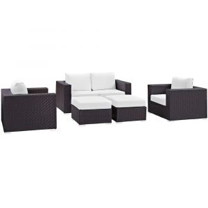 Modway - Convene 5 Piece Outdoor Patio Sofa Set - EEI-2158-EXP-WHI-SET