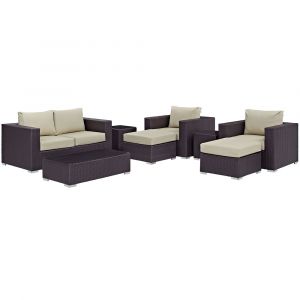 Modway - Convene 8 Piece Outdoor Patio Sofa Set - EEI-2159-EXP-BEI-SET