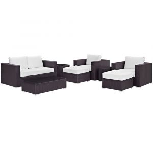Modway - Convene 8 Piece Outdoor Patio Sofa Set - EEI-2159-EXP-WHI-SET