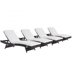 Modway - Convene Chaise Outdoor Patio (Set of 4) - EEI-2429-EXP-WHI-SET