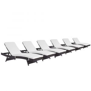 Modway - Convene Chaise Outdoor Patio (Set of 6) - EEI-2430-EXP-WHI-SET