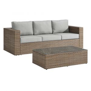 Modway - Convene Outdoor Patio Outdoor Patio 2-Piece Furniture Set - EEI-6333-CAP-GRY