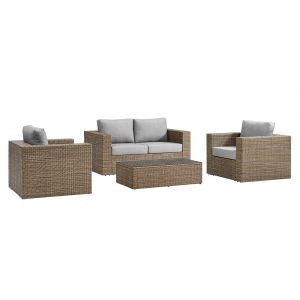 Modway - Convene Outdoor Patio Outdoor Patio 4-Piece Furniture Set - EEI-6328-CAP-GRY