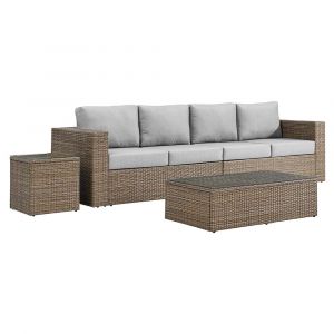 Modway - Convene Outdoor Patio Outdoor Patio 4-Piece Furniture Set - EEI-6330-CAP-GRY