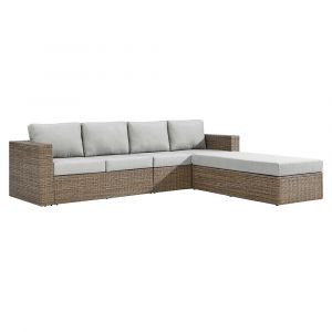 Modway - Convene Outdoor Patio Outdoor Patio Sectional Sofa and Ottoman Set - EEI-6332-CAP-GRY
