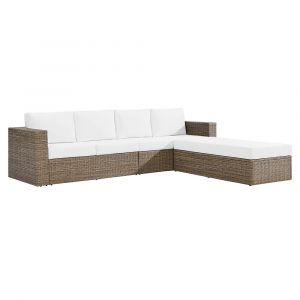 Modway - Convene Outdoor Patio Outdoor Patio Sectional Sofa and Ottoman Set - EEI-6332-CAP-WHI