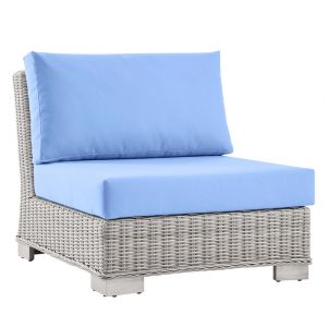 Modway - Conway Outdoor Patio Wicker Rattan Armless Chair - EEI-4847-LGR-LBU