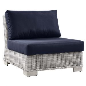 Modway - Conway Outdoor Patio Wicker Rattan Armless Chair - EEI-4847-LGR-NAV