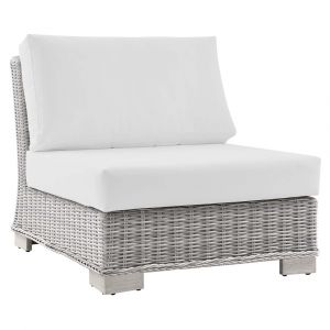 Modway - Conway Outdoor Patio Wicker Rattan Armless Chair - EEI-4847-LGR-WHI