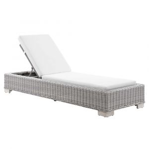 Modway - Conway Outdoor Patio Wicker Rattan Chaise Lounge - EEI-4843-LGR-WHI