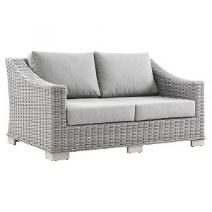 Modway - Conway Outdoor Patio Wicker Rattan Loveseat - EEI-4841-LGR-GRY