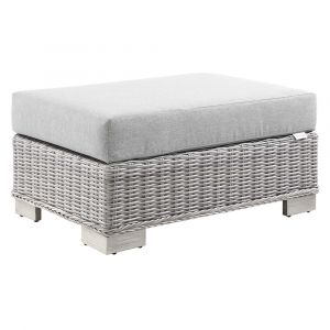Modway - Conway Outdoor Patio Wicker Rattan Ottoman - EEI-4839-LGR-GRY