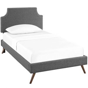 Modway - Corene Twin Fabric Platform Bed with Round Splayed Legs - MOD-5943-GRY