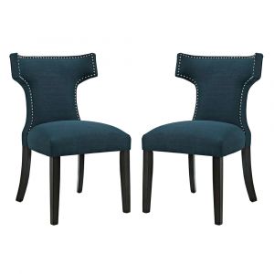 Modway - Curve Dining Side Chair Fabric (Set of 2) - EEI-2741-AZU-SET