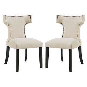 Modway - Curve Dining Side Chair Fabric (Set of 2) - EEI-2741-BEI-SET