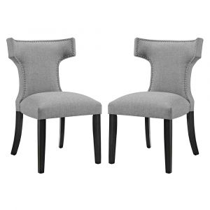 Modway - Curve Dining Side Chair Fabric (Set of 2) - EEI-2741-LGR-SET