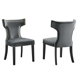 Modway - Curve Performance Velvet Dining Chairs - (Set of 2) - EEI-5008-GRY