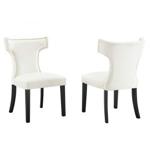 Modway - Curve Performance Velvet Dining Chairs - (Set of 2) - EEI-5008-WHI