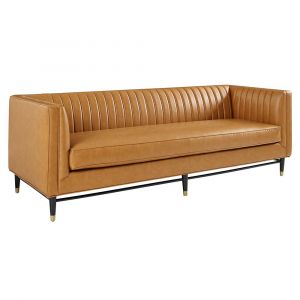 Modway - Devote Channel Tufted Vegan Leather Sofa - EEI-4721-TAN