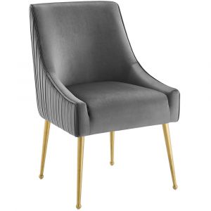 Modway - Discern Pleated Back Upholstered Performance Velvet Dining Chair - EEI-3509-GRY