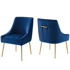 Modway - Discern Pleated Back Upholstered Performance Velvet Dining Chair (Set of 2) - EEI-4149-NAV